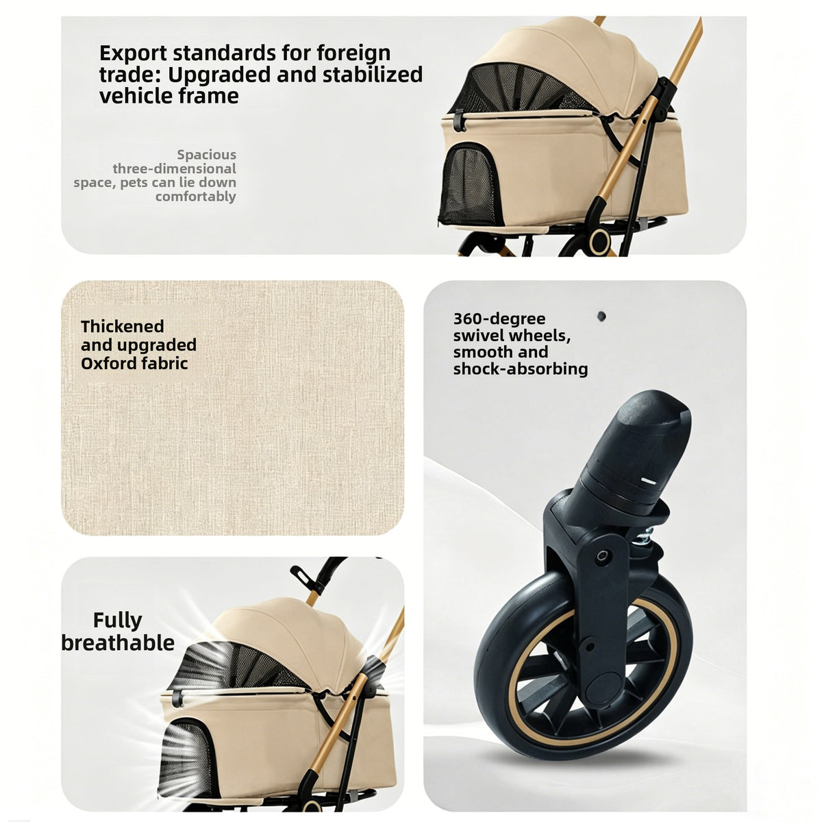 Carrito plegable para gatos y perros pequeños