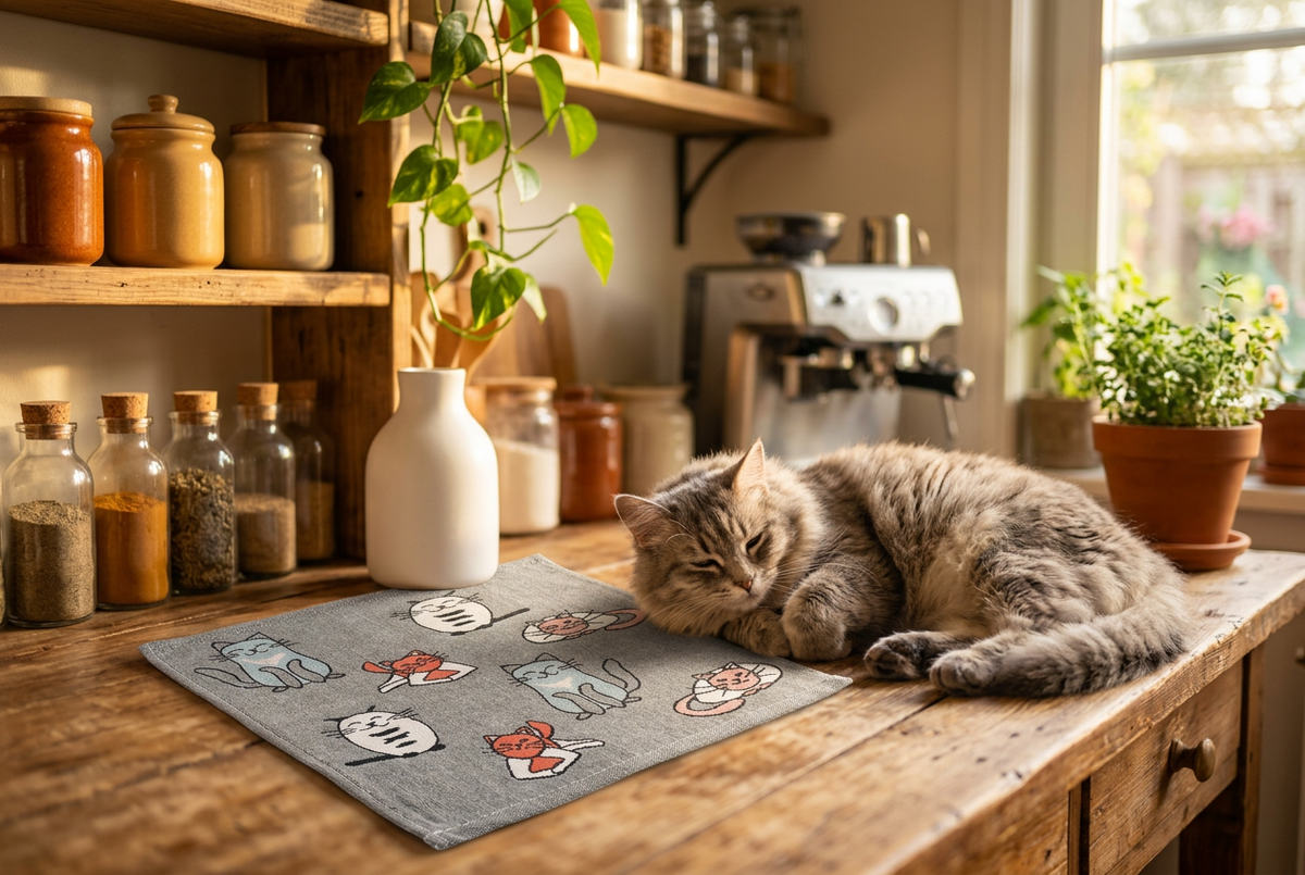 Paño de cocina de algodón con gatos | Pawsome Pets New York