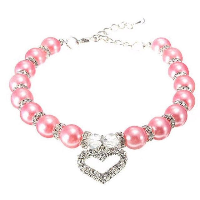 Collar joya de perlas para perros y gatos