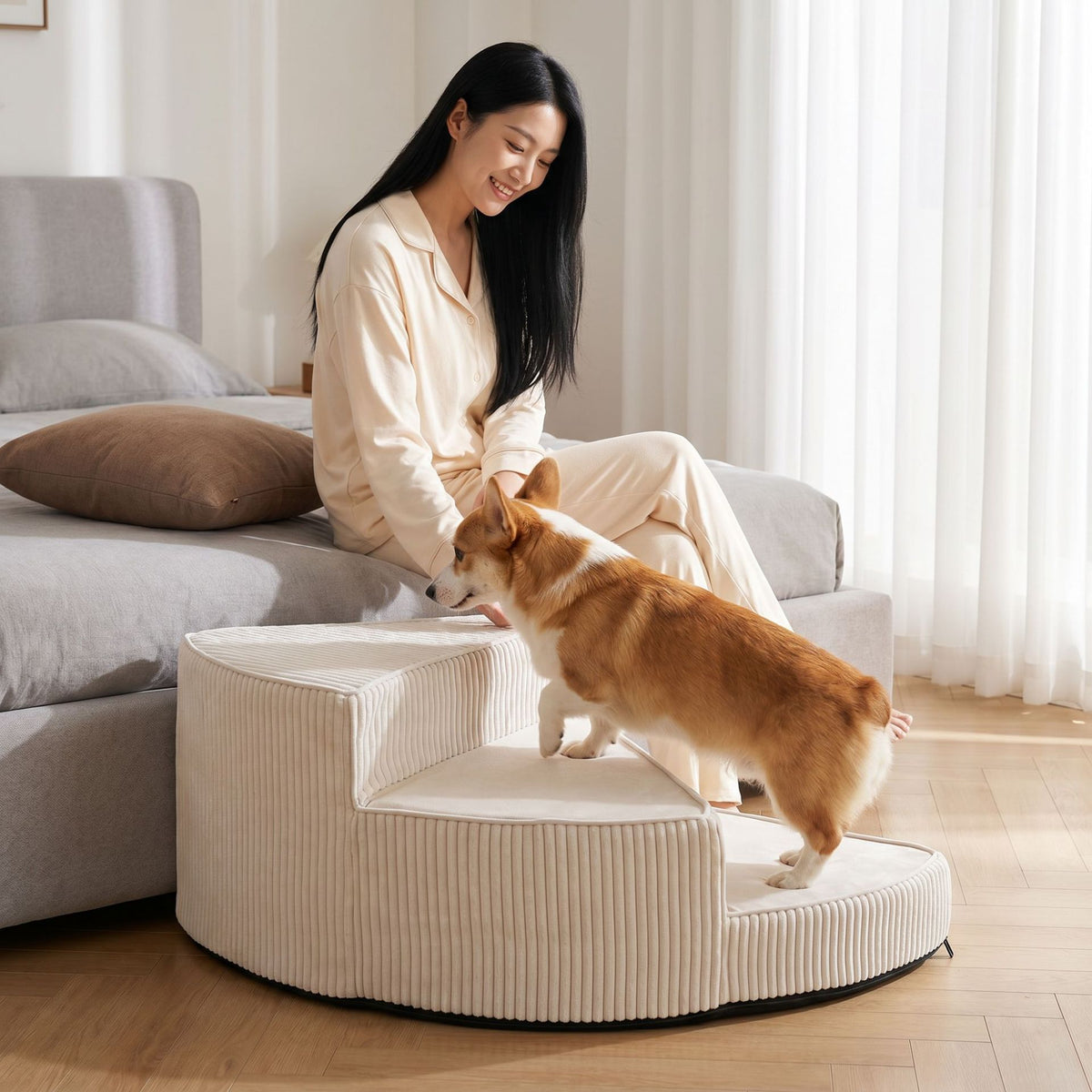 Escalera giratoria para perros con funda lavable, foto 2 de 29