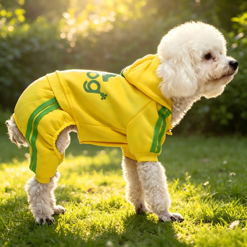 Sudadera con capucha de cuatro patas para perros y gatos