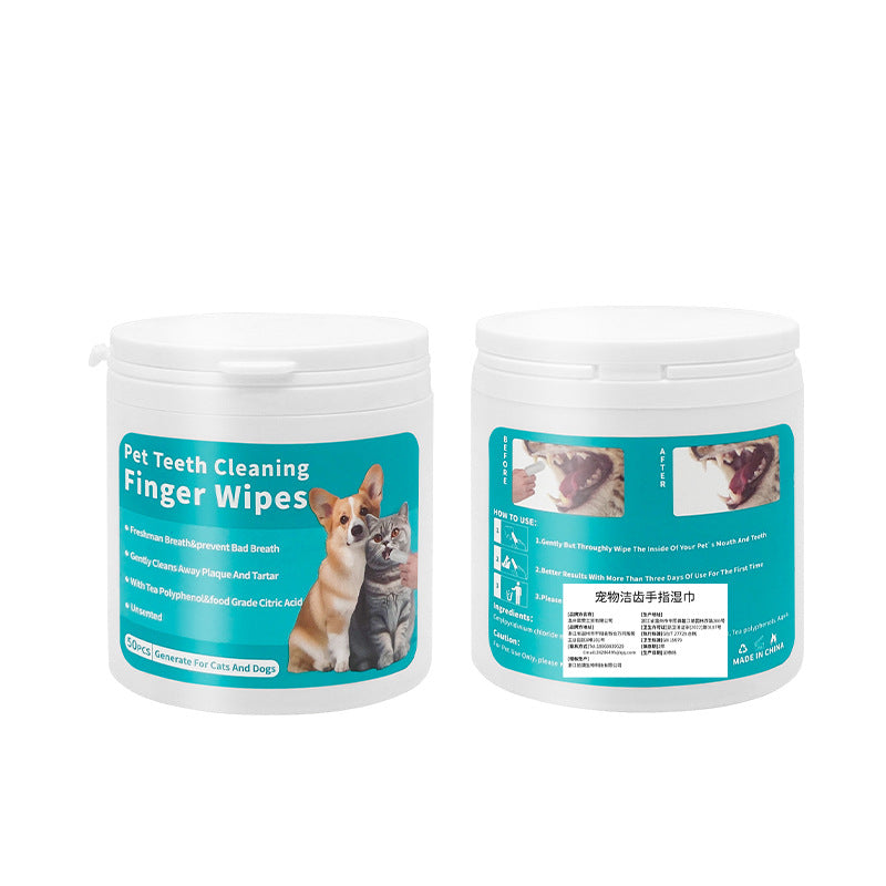 Toallitas dedal para limpieza dental de mascotas