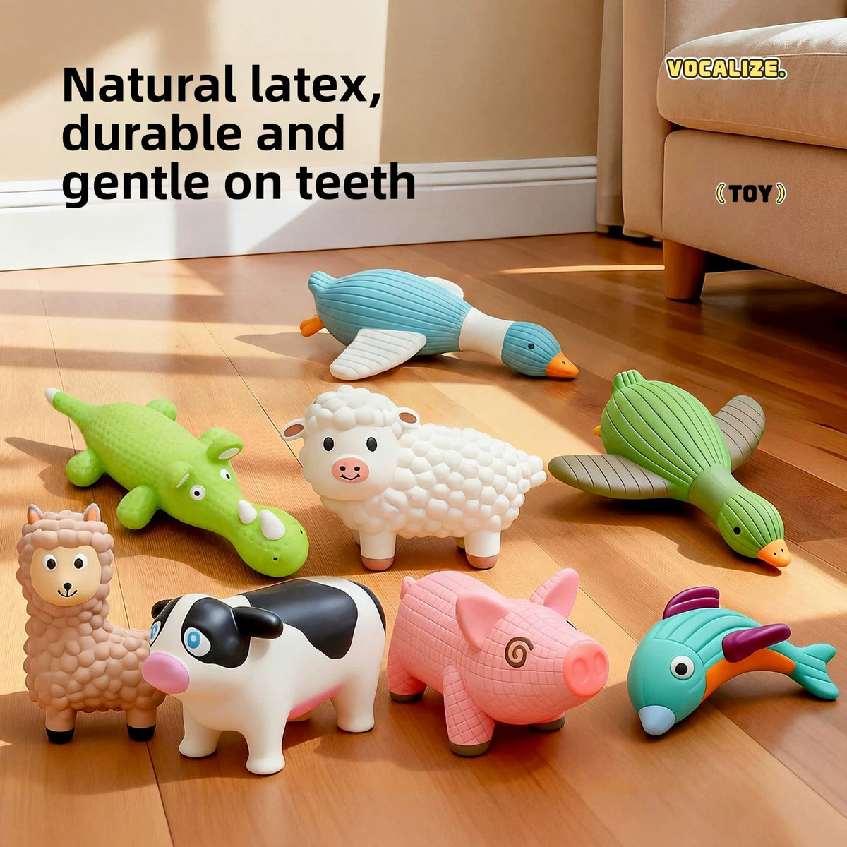 Juguete mordedor de látex con sonido para perros
