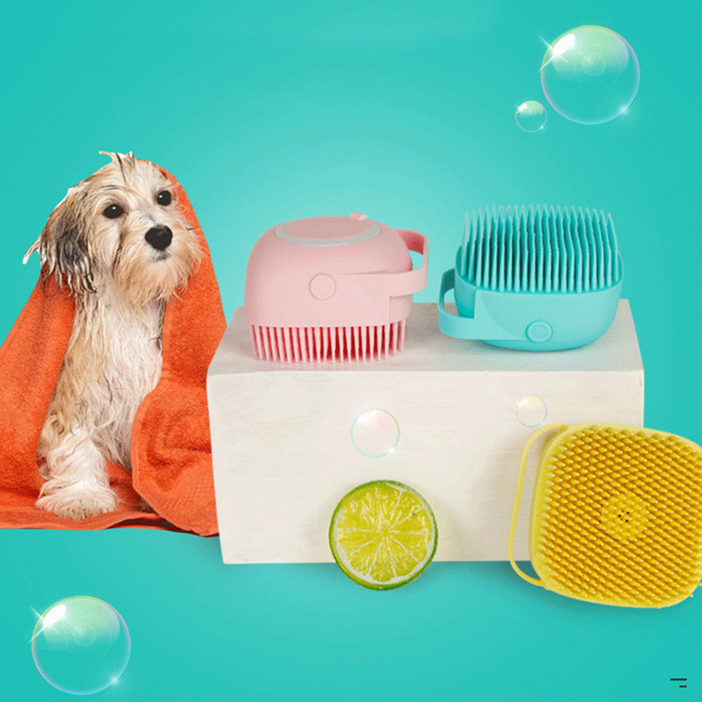 Cepillo de baño de silicona para perros y gatos
