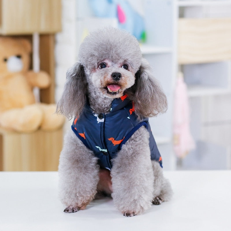 Abrigo acolchado de invierno para perros con cuello alto