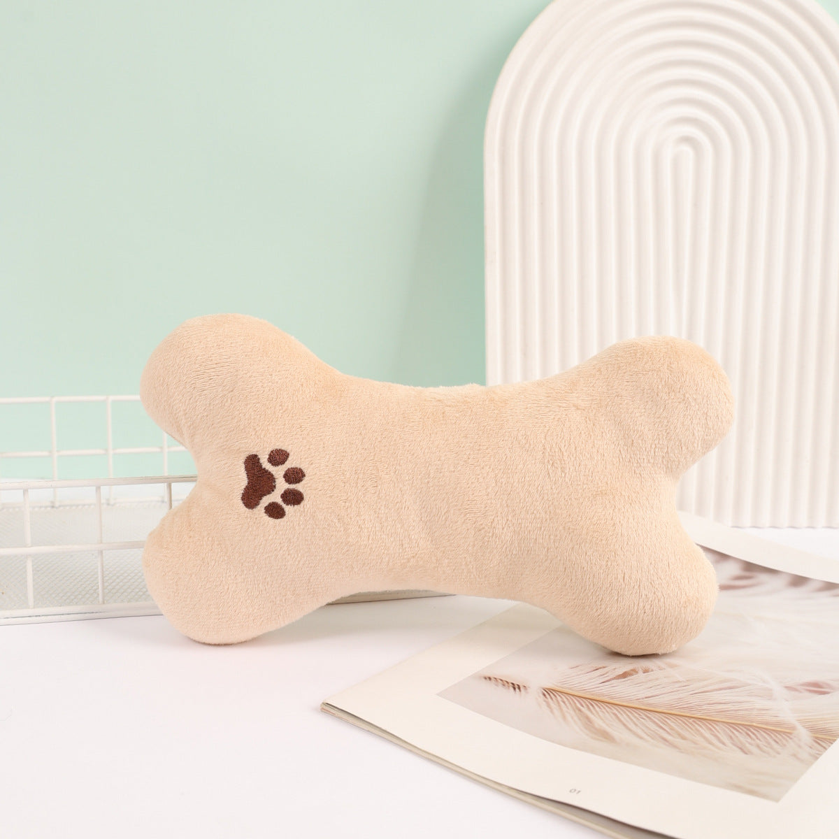 Juguete de peluche en forma de hueso para perros y gatos