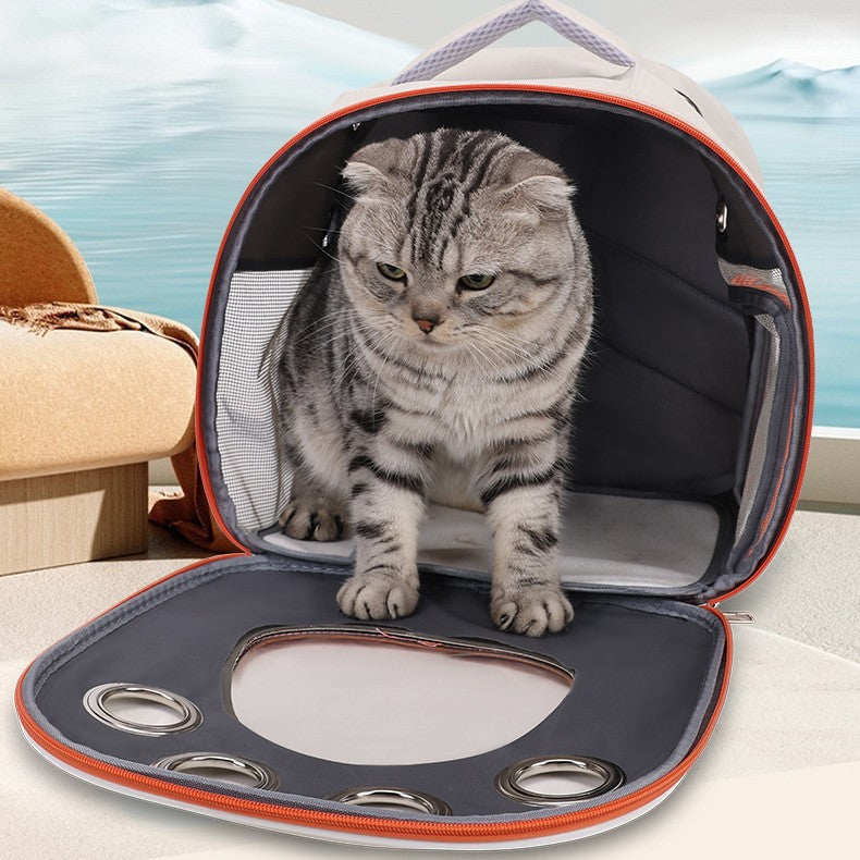 Mochila transportín plegable y transpirable para gatos y perros pequeños, foto 2 de 9