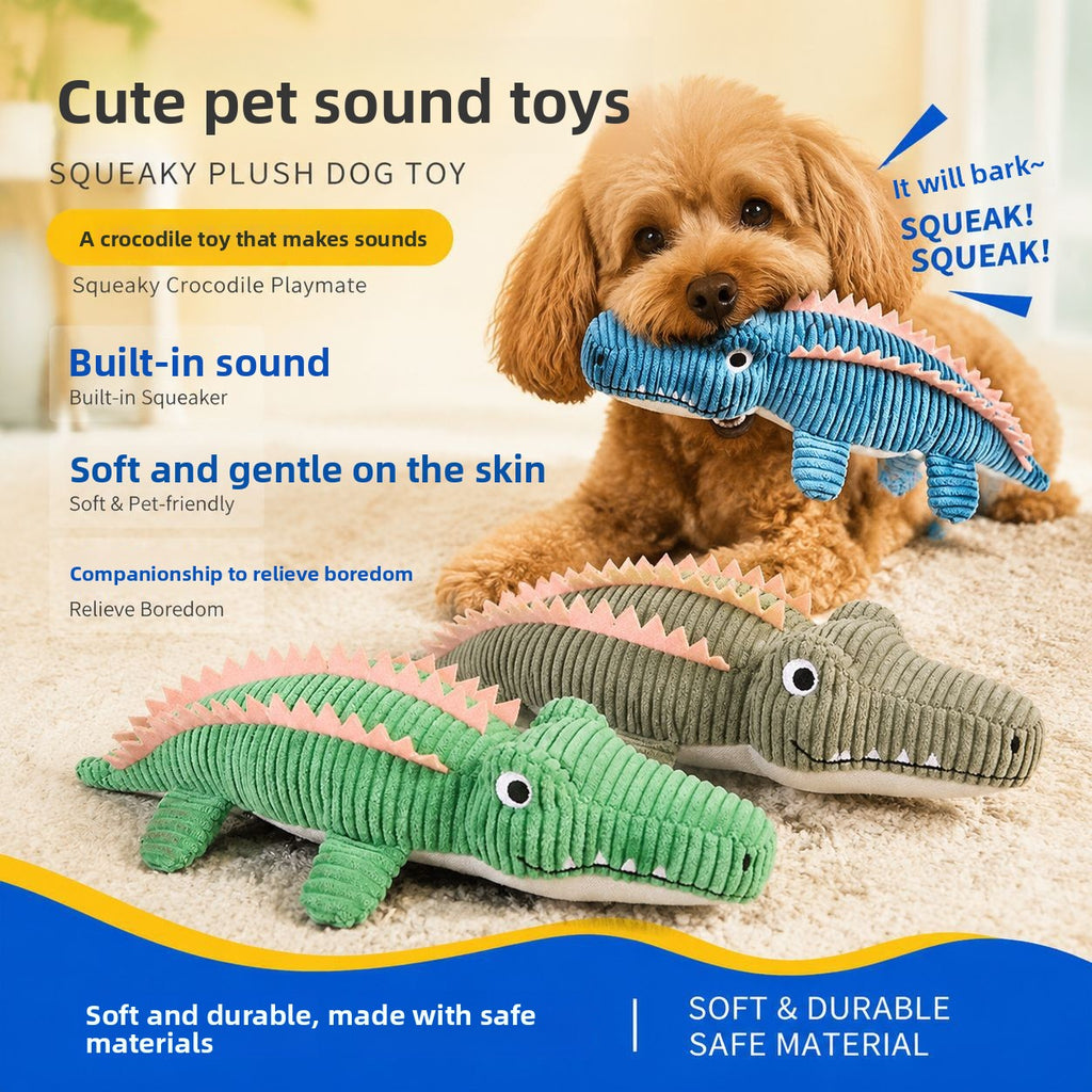 Juguete de cocodrilo con sonido para perros y gatos