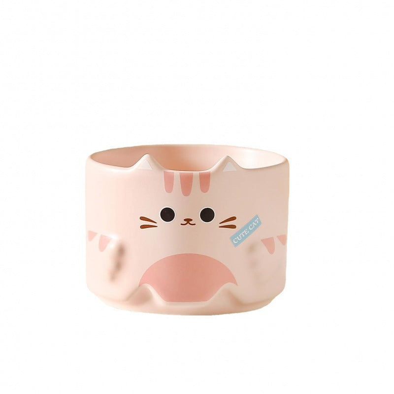 Taza de cerámica con gato de dibujos animados