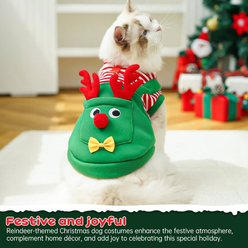 Ropa navideña de cuerpo completo para perros y gatos