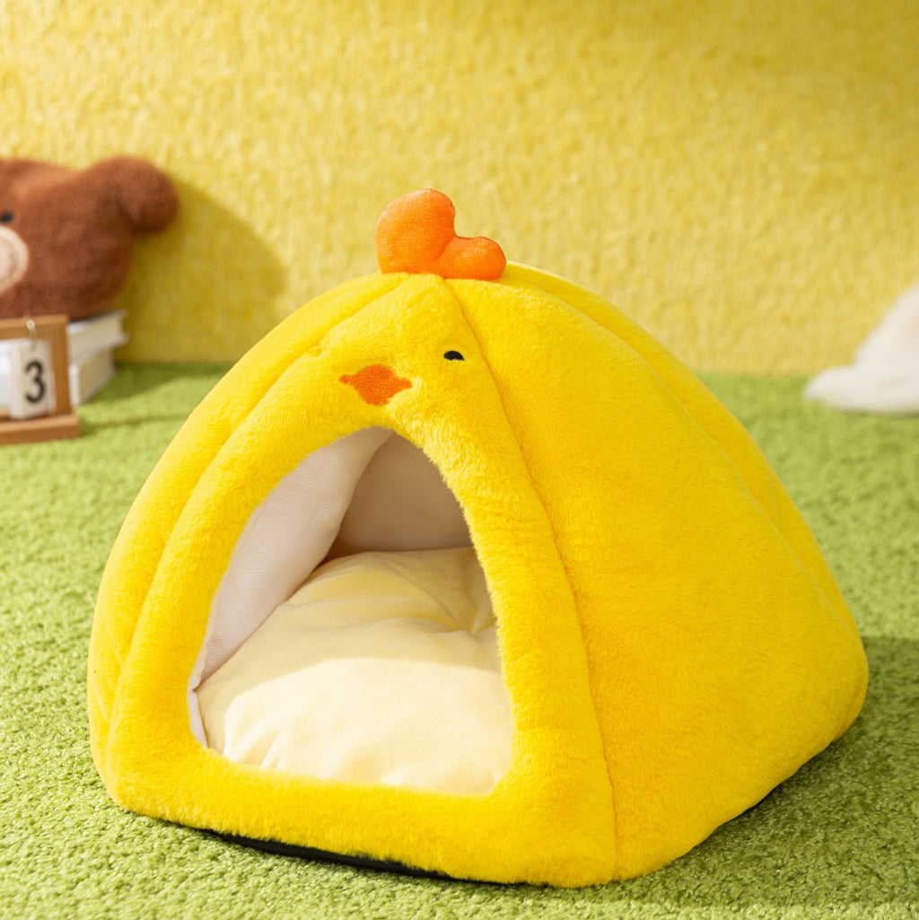 Cama tipo tostada para mascotas – Pollito