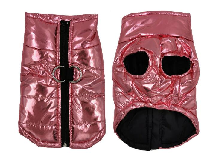 Chaleco acolchado impermeable para perro con anilla para correa