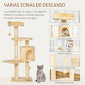 Árbol rascador para gatos con plataformas y caseta