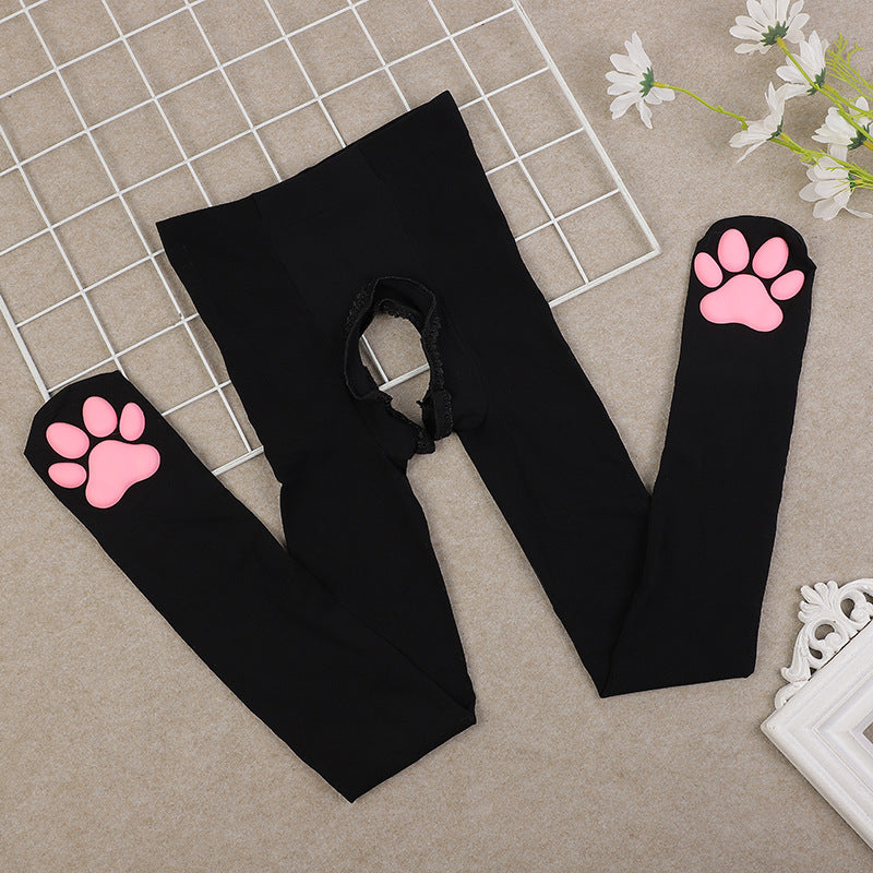Calcetines con patas de gato 3D y almohadillas de silicona