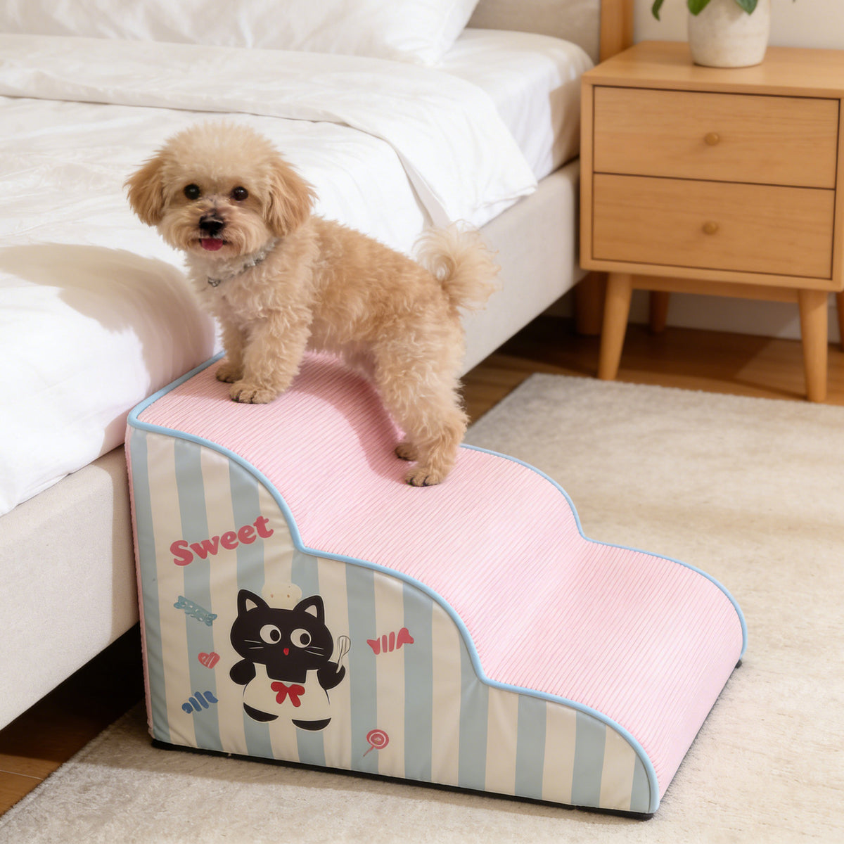 Escalera de espuma para perros pequeños y gatos