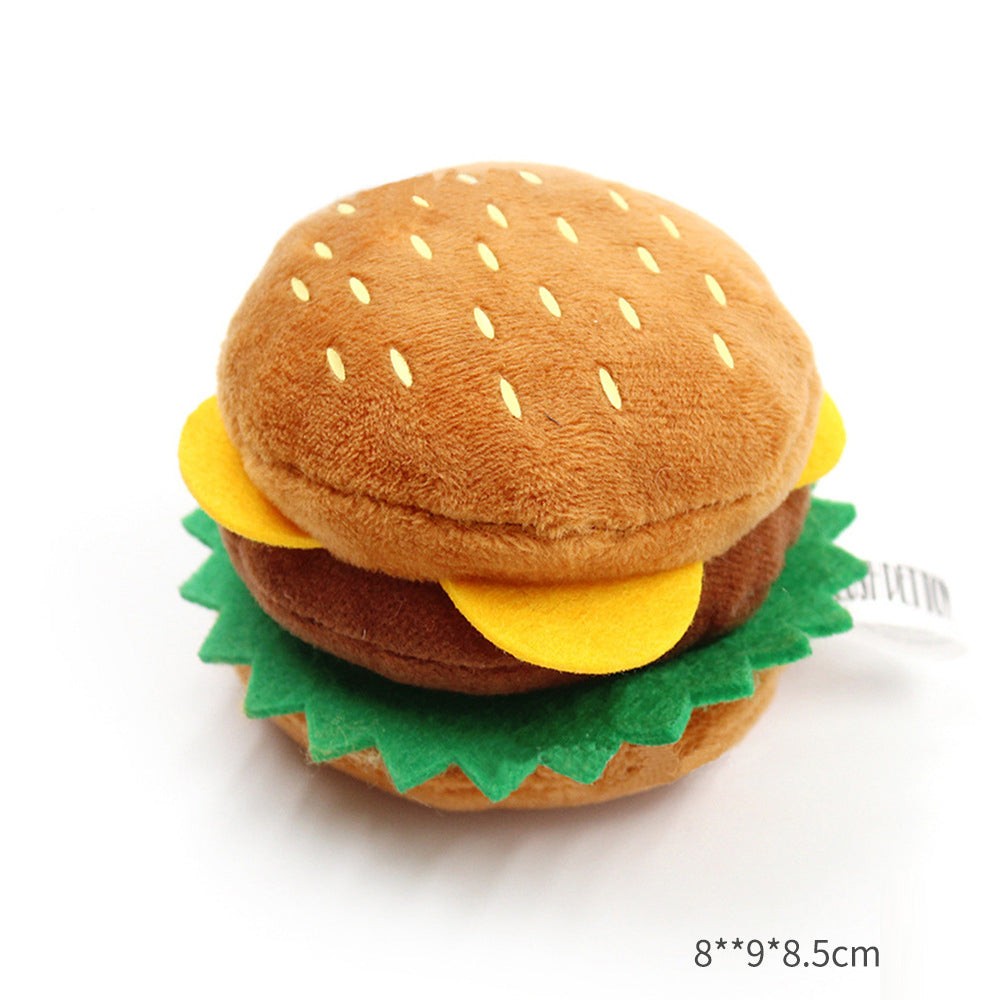 Juguete de peluche para perros con diseños de comida