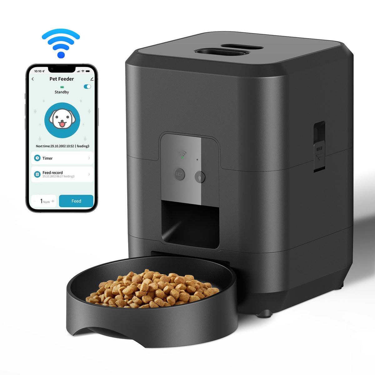 Comedero automático WiFi con cámara para perros y gatos