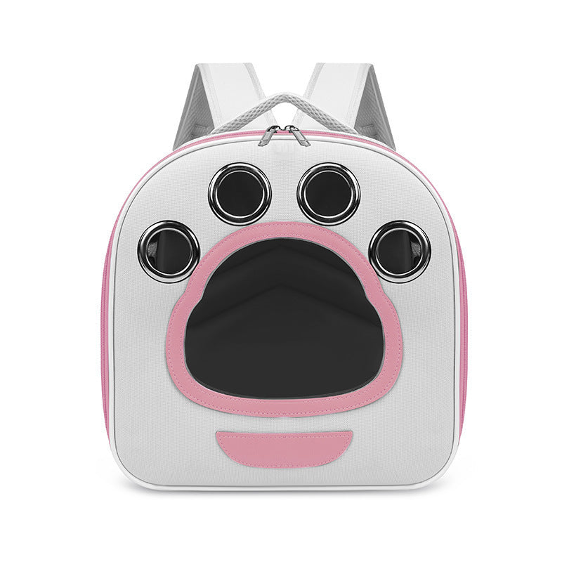 Mochila transportín plegable y transpirable para gatos y perros pequeños en color rosa