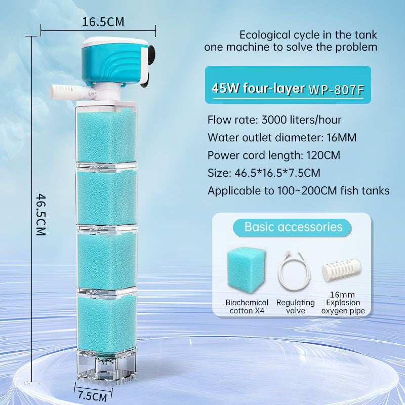 Pack de 3 filtros de esponja para acuario con bomba 4 W