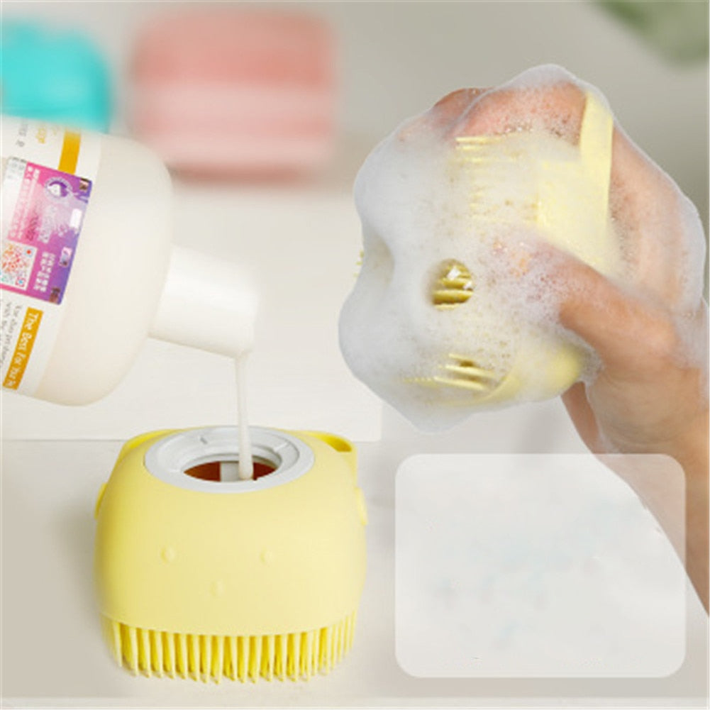 Cepillo de baño de silicona para perros y gatos