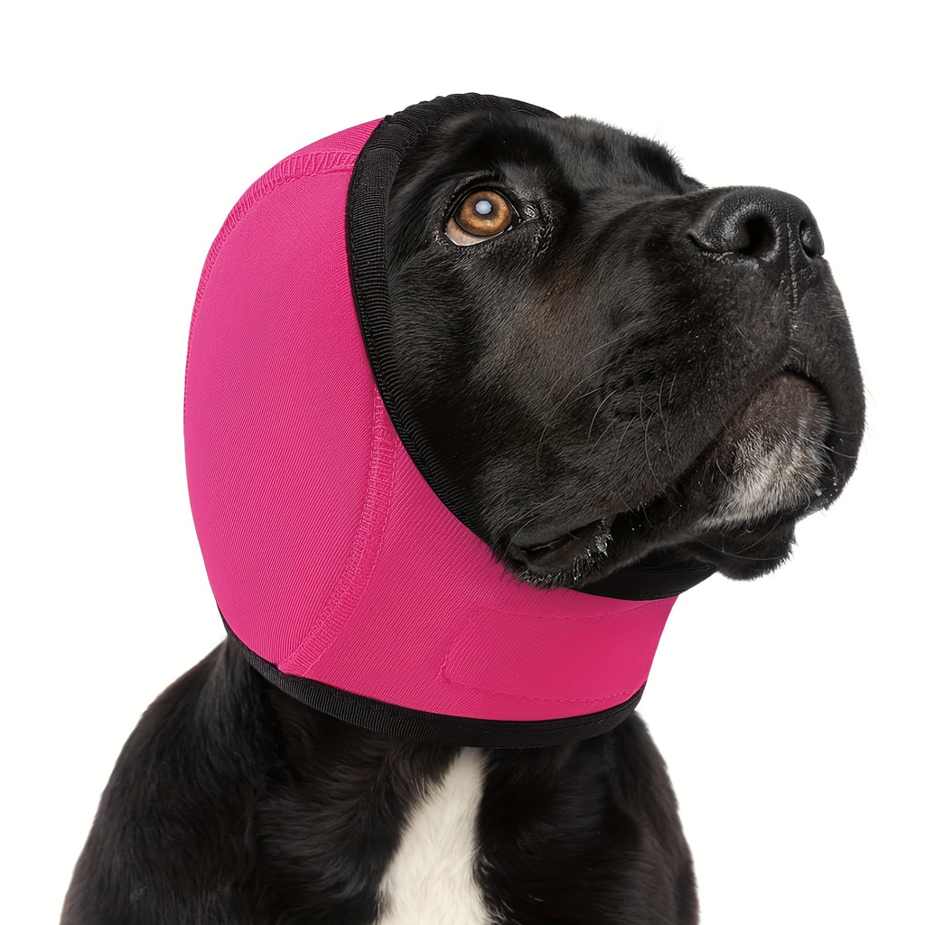 Orejeras antirruido para perros para tormentas y petardos – Rojo rosado
