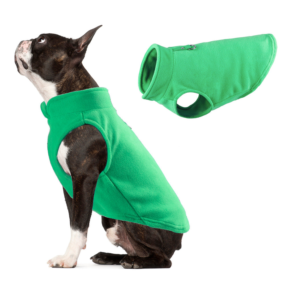 Abrigo de forro polar para perros, liso y calentito