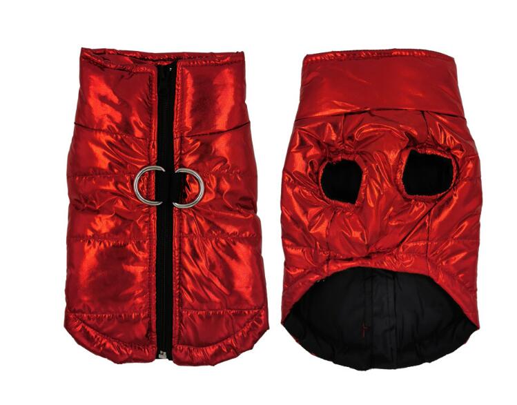 Chaleco acolchado impermeable para perro con anilla para correa