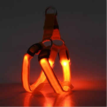 Arnés luminoso LED ajustable para perros y gatos