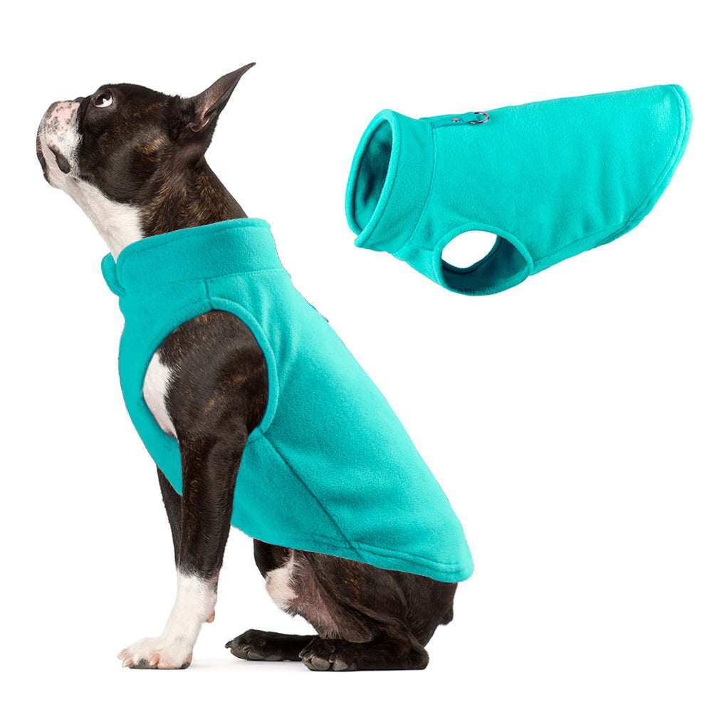 Abrigo de forro polar para perros, liso y calentito