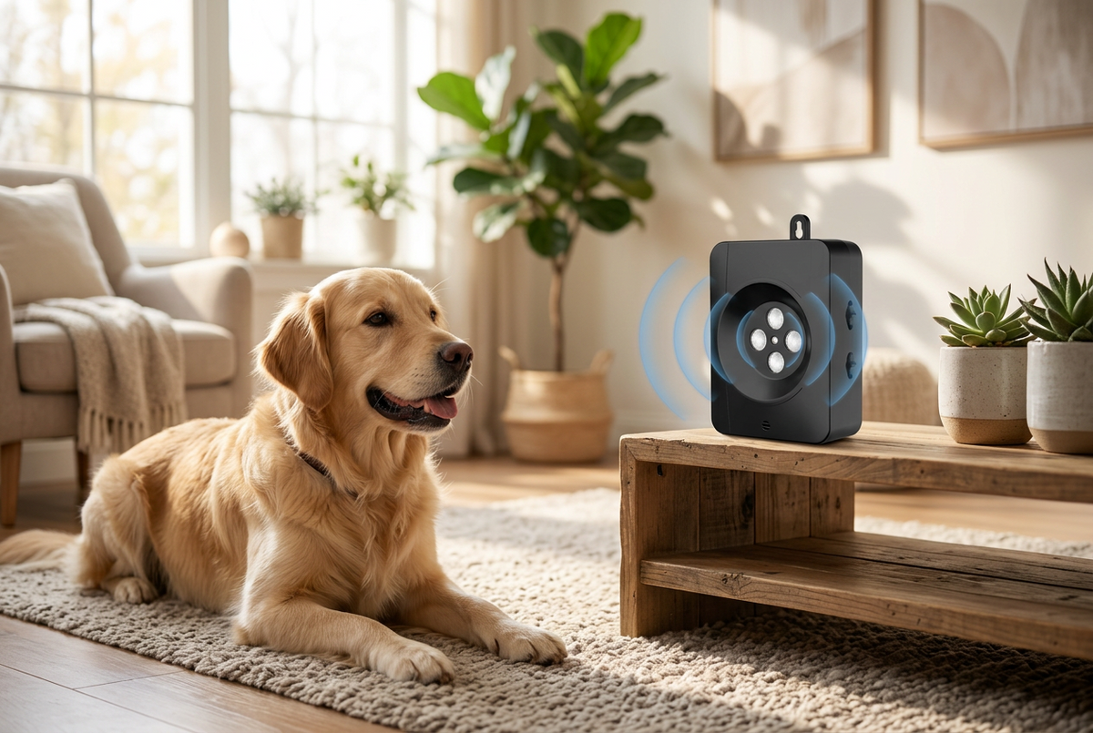 Dispositivo antiladridos por ultrasonidos recargable