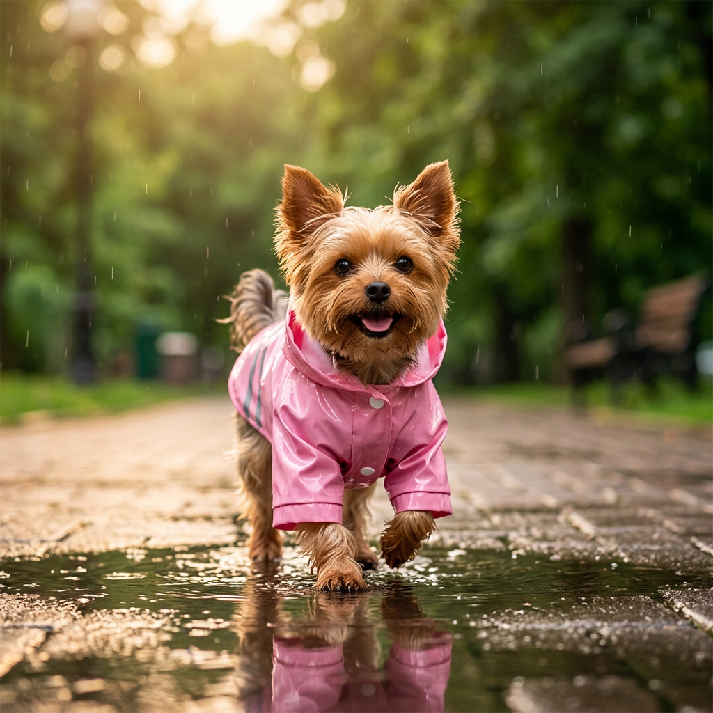 Chubasquero impermeable con capucha para perros y gatos