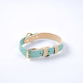 Collar de piel para perros y gatos, colores pastel