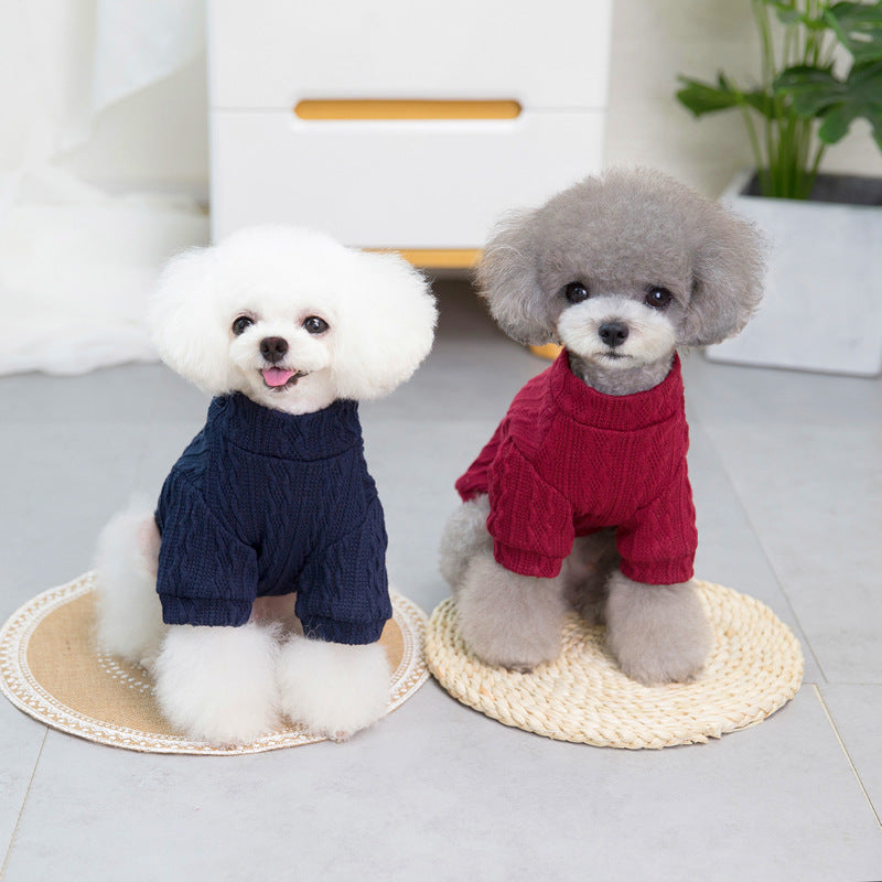 Jersey de punto trenzado para perros pequeños