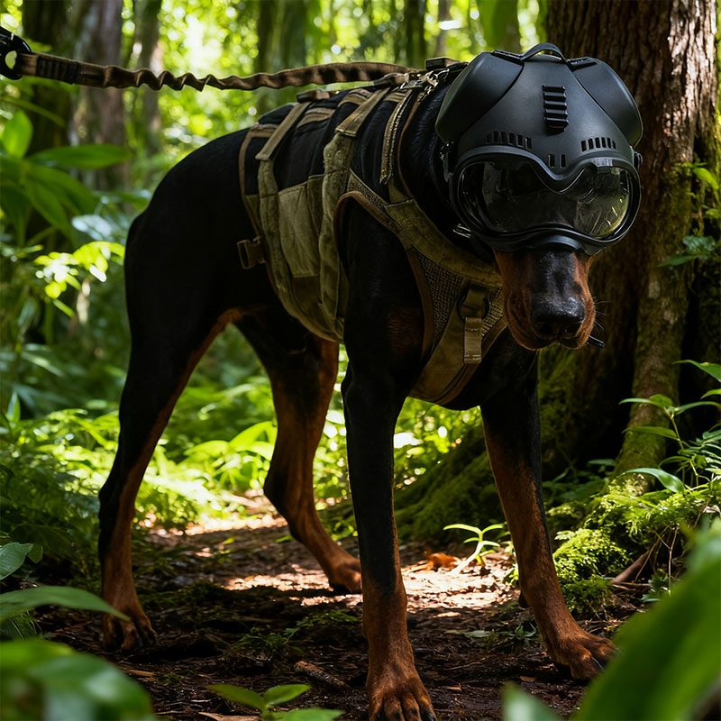 Casco táctico para perros con gafas, foto 6 de 8