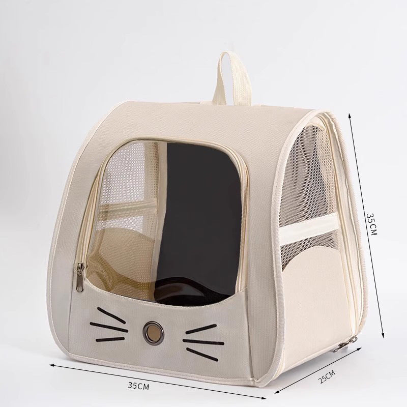 Mochila transportadora transpirable para perros y gatos en color blanco