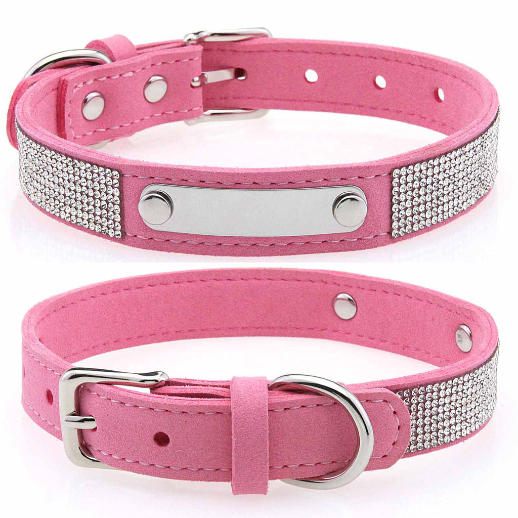 Collar ajustable con brillantes para perros y gatos