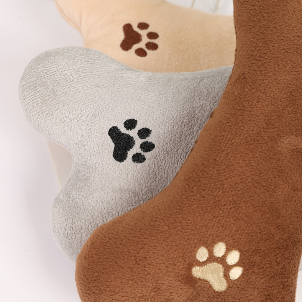Juguete de peluche en forma de hueso para perros y gatos
