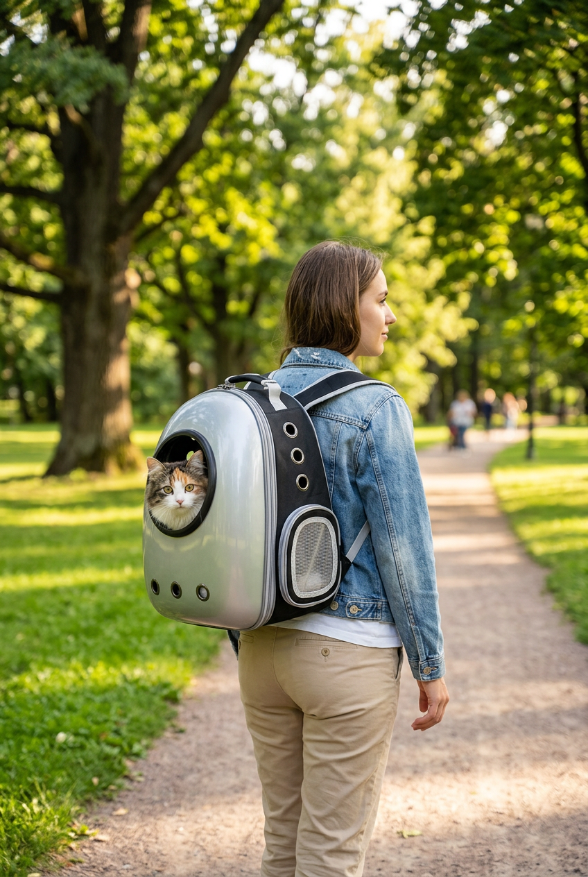 Mochila transportín extensible para gatos y perros pequeños