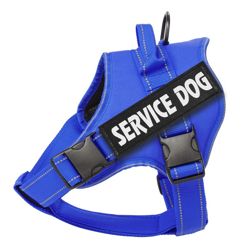 Arnés chaleco reflectante ajustable para perros medianos y grandes en color azul