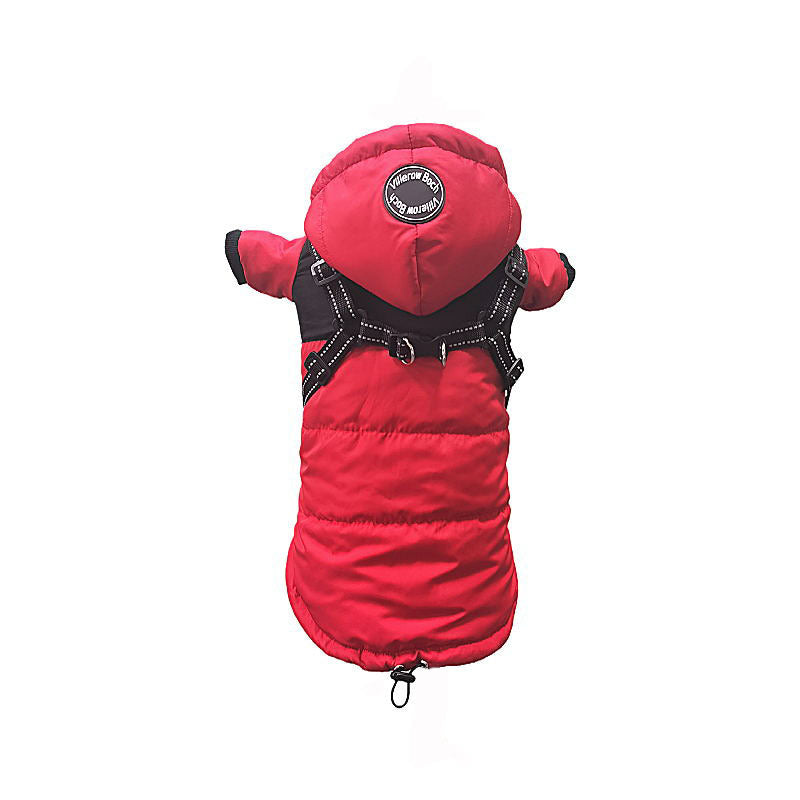 Chaqueta de invierno con arnés para perros