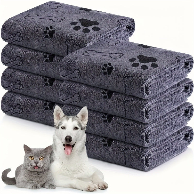 Toalla de microfibra de secado rápido para mascotas en color gris