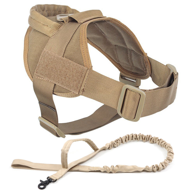 Arnés táctico ligero de nylon para perros medianos y grandes – Set caqui