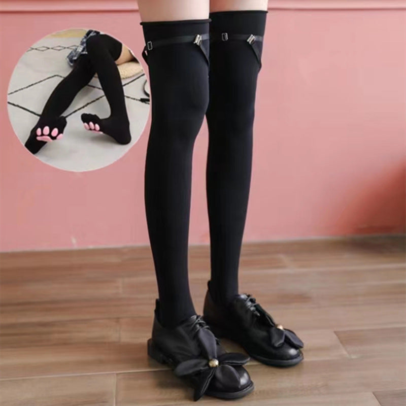Calcetines con patas de gato 3D y almohadillas de silicona