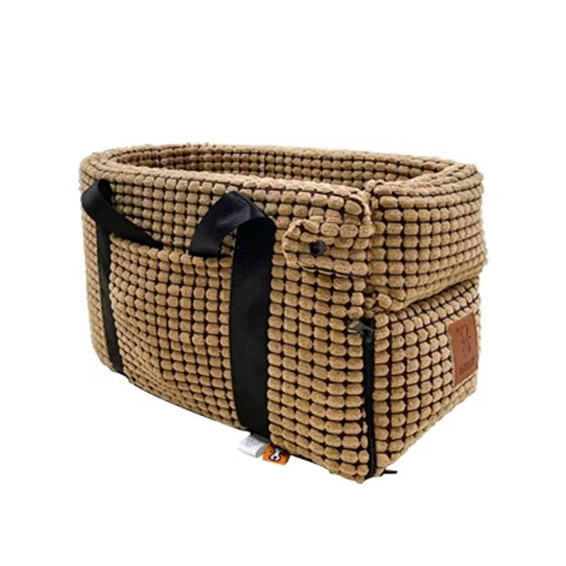 Cama elevadora para coche con correa de seguridad para perros – Corn velvet-yellow