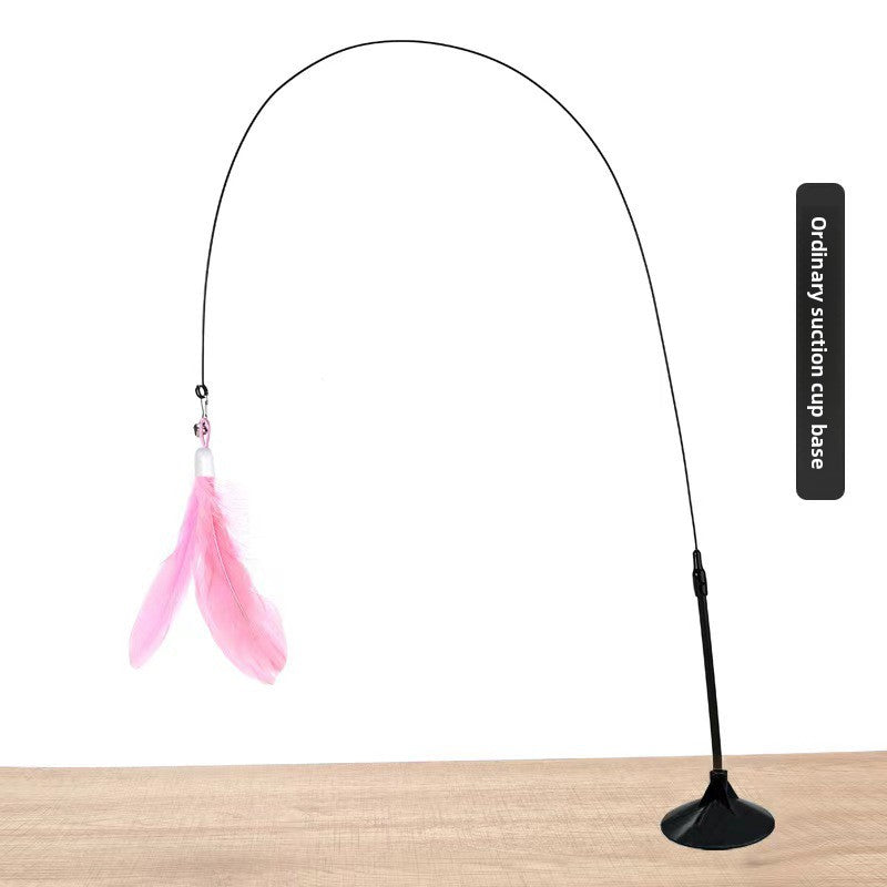 Juguete para gatos con plumas y ventosa