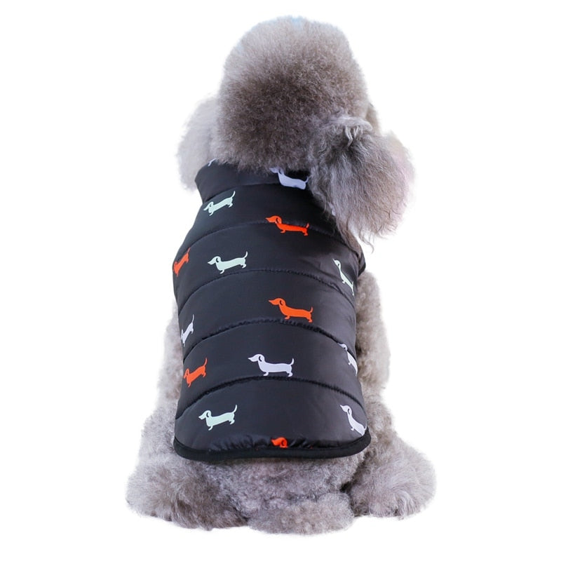 Abrigo acolchado de invierno para perros con cuello alto