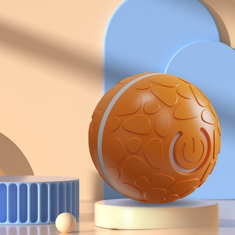 Pelota interactiva eléctrica que rebota sola para perros y gatos en color naranja