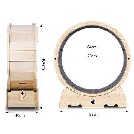 Rueda de ejercicio para gatos de interior de madera