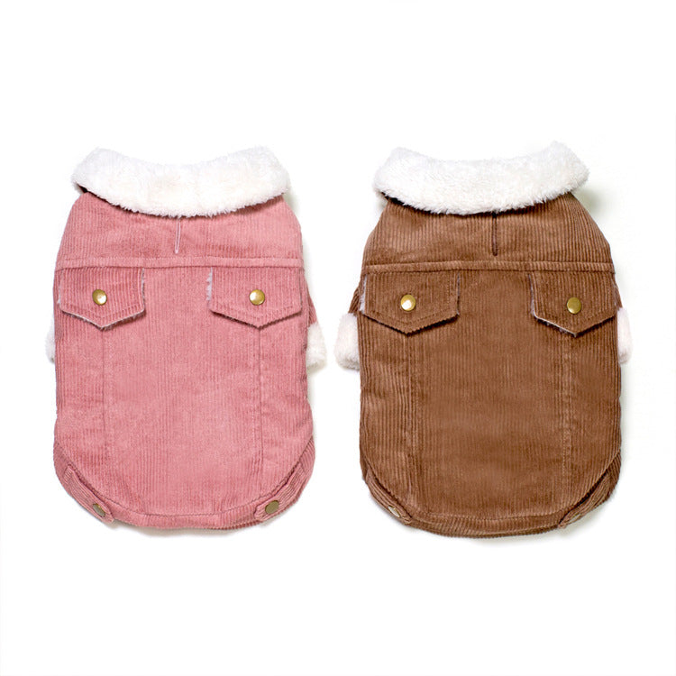 Chaqueta de pana de abrigo para perros