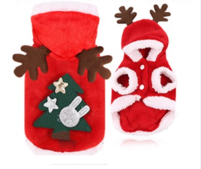 Abrigo navideño con capucha para perros